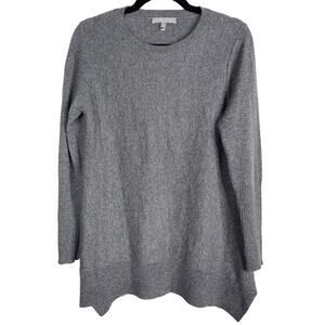 Neiman Marcus Womens Small Gray The Cashmere Collection Crew Neck Tunic Sweater